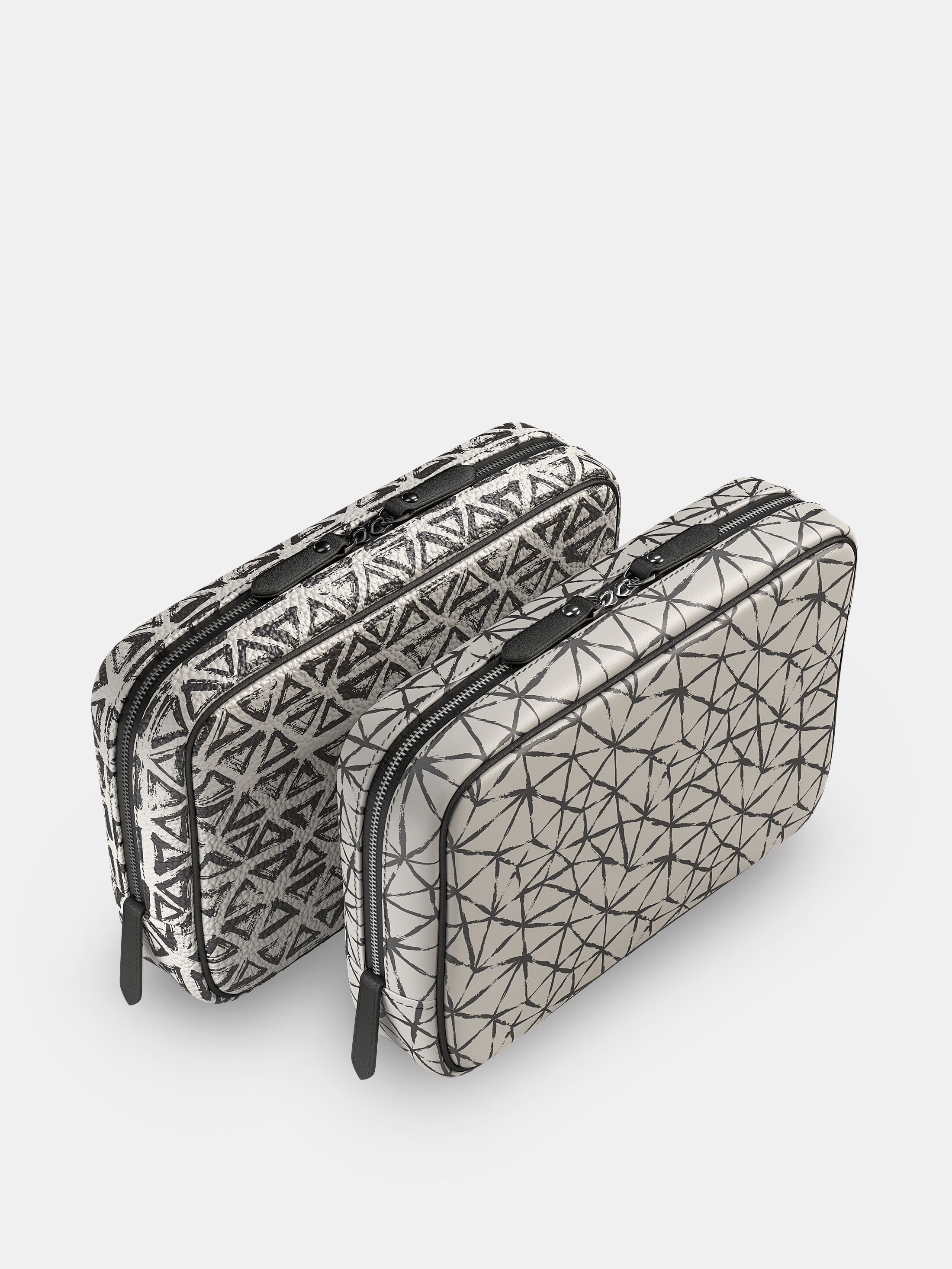 Boys Space & Geometric Print Genuine Leather Rectangular Luggage Tag Personalized 